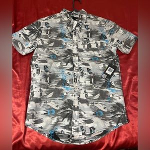 New With Tags Hurley Button-Down Shirt Hula Girl Tropic Mens Small